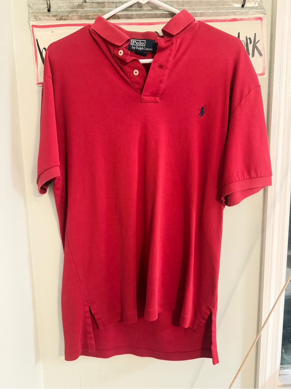 Polo by Ralph Lauren Men’s Red Polo with Navy Pony